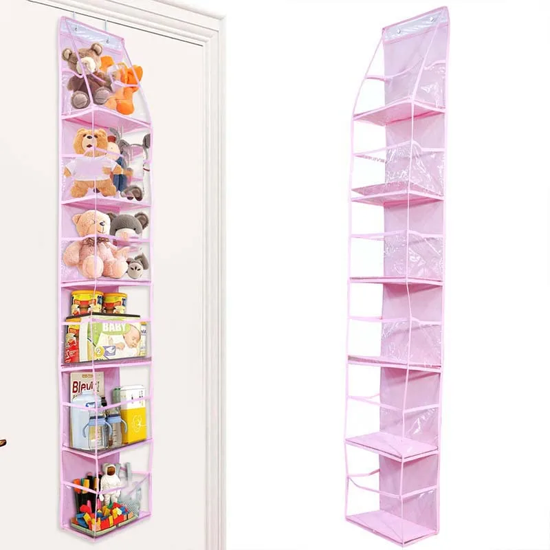 4/6 Layer Multi-functional Fabric Storage Bags Hanging Bag for Behind The Door Underwear Bra Pants Clothes Toys Doll Organizer