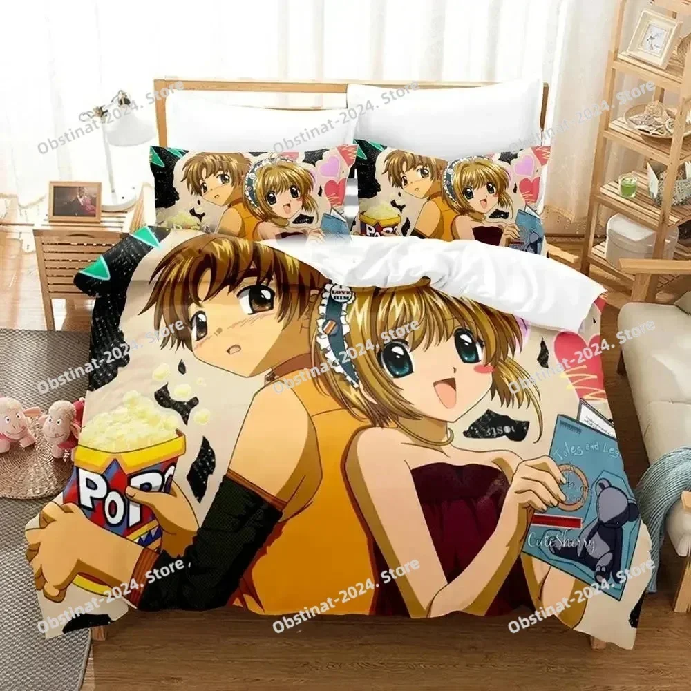 3D Print Anime Cardcaptor Sakura Printed Bed Set Duvet Cover Pillowcase Bedding Set Linen Sheet Quilt Cover Full Queen King Size