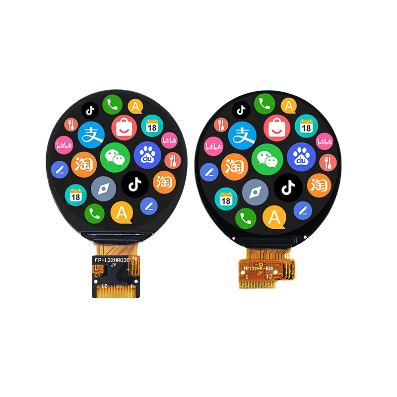 1.32 inch TFT LCD Round Screen Display IPS 360x360 Resolution GC9C01 Driver MIPI Interface / QSPI Interface 12Pin