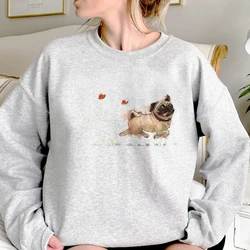 Pug hoodies women Korean style funny pulls hoddies women Winter  sweatshirts