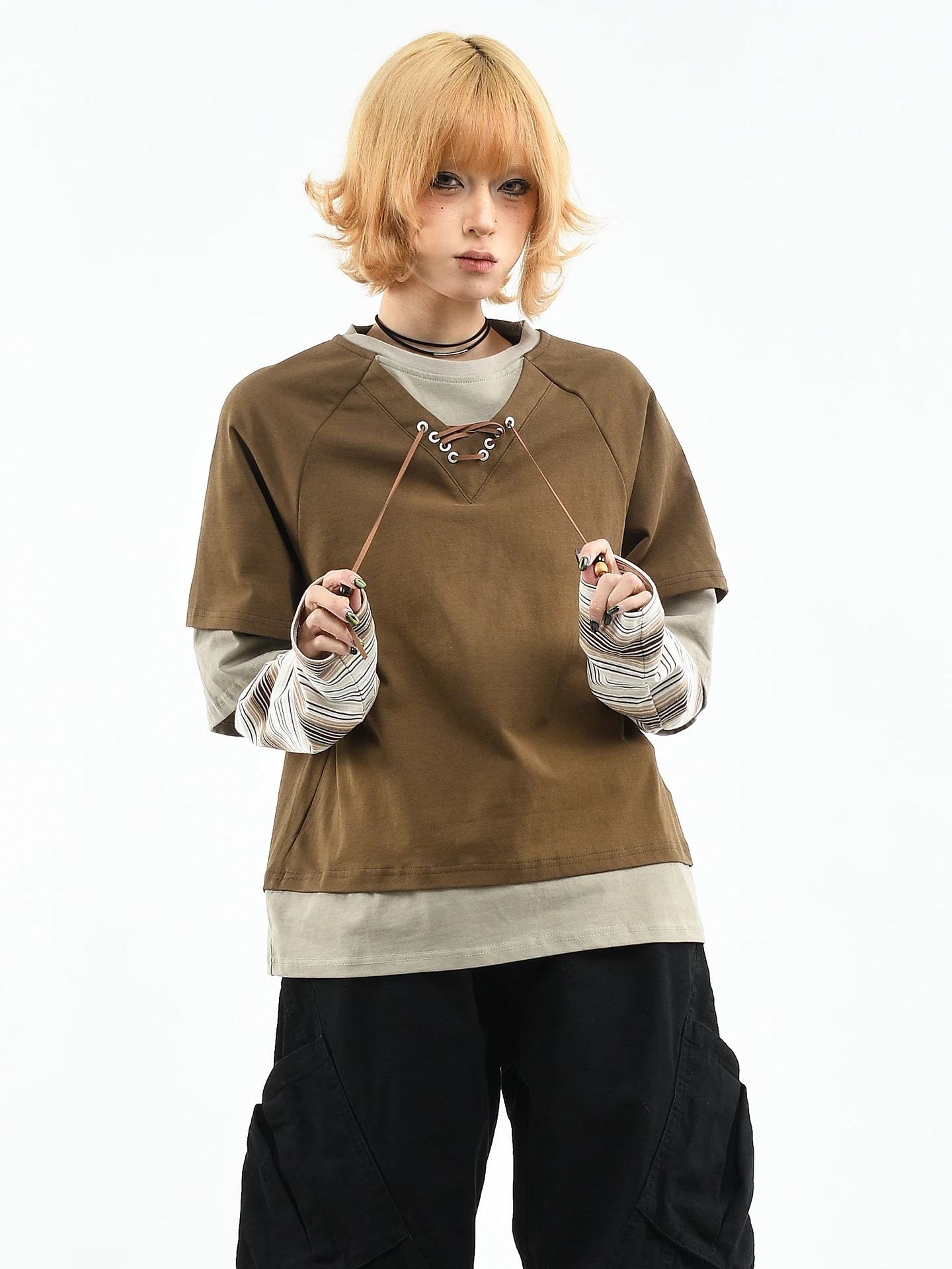 

Оригинальный американский ретро-свитшот OV с круглым вырезом, свободного кроя, с имитацией швов и узлов, для женщин и мужчин, весенняя коллекция