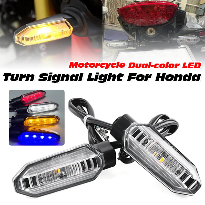 

12V Motorcycle Turn Signal Flowing Water Dual Color Lights For Honda CB150R CRF250L ADV150 CBR650F NC750X CRF250L XADV 750
