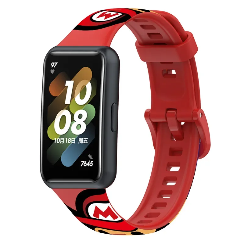 Silicone Strap For Huawei Band 7 Honor Band 6 Colorful Pattern Replacement Watchbands For Huawei Band 6 Pro Smart Watch Correa