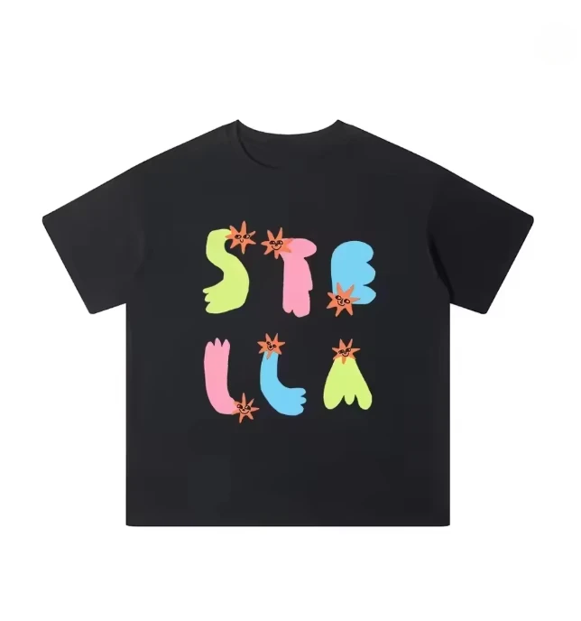 Classic Black Geometric Shapes Logo Environmental Luxury Design Brand T-Shirt Cotton Graphic Tee Men Women Summer Streetwear