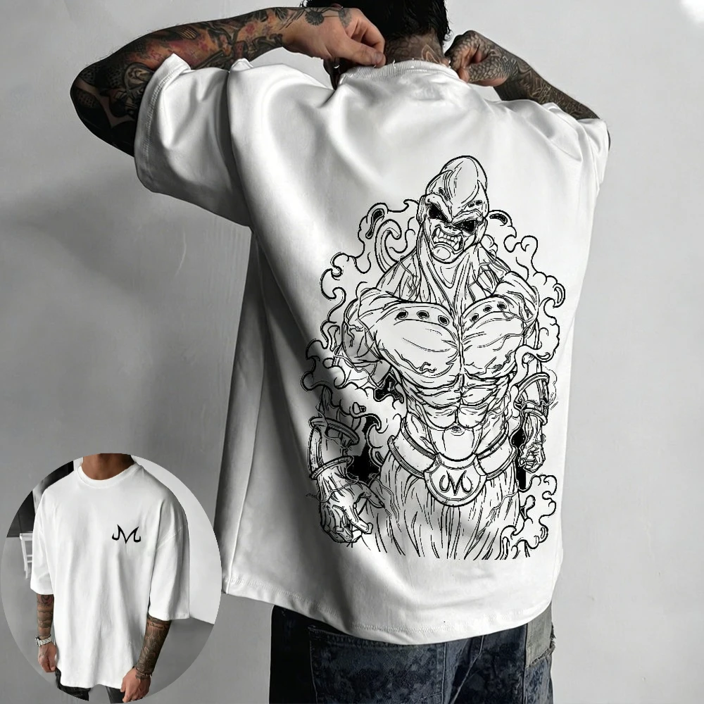Dragon Ball Super Herren- und Damen-T-Shirts, Majin Buu Anime-T-Shirt, Sommer, Frühling, Retro-Kurzarm-T-Shirt für Jungen, Eltern-Kind-Outfits