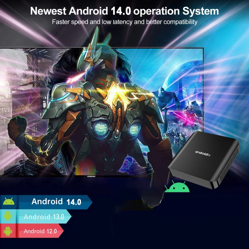 TV Box TV98 ATV Plus 8GB 128GB Android 14 Allwinner H313 Quad Core 4G 5G WiFi Doble BT5.0 Control por Voz HD 4K 8K IPTV 2