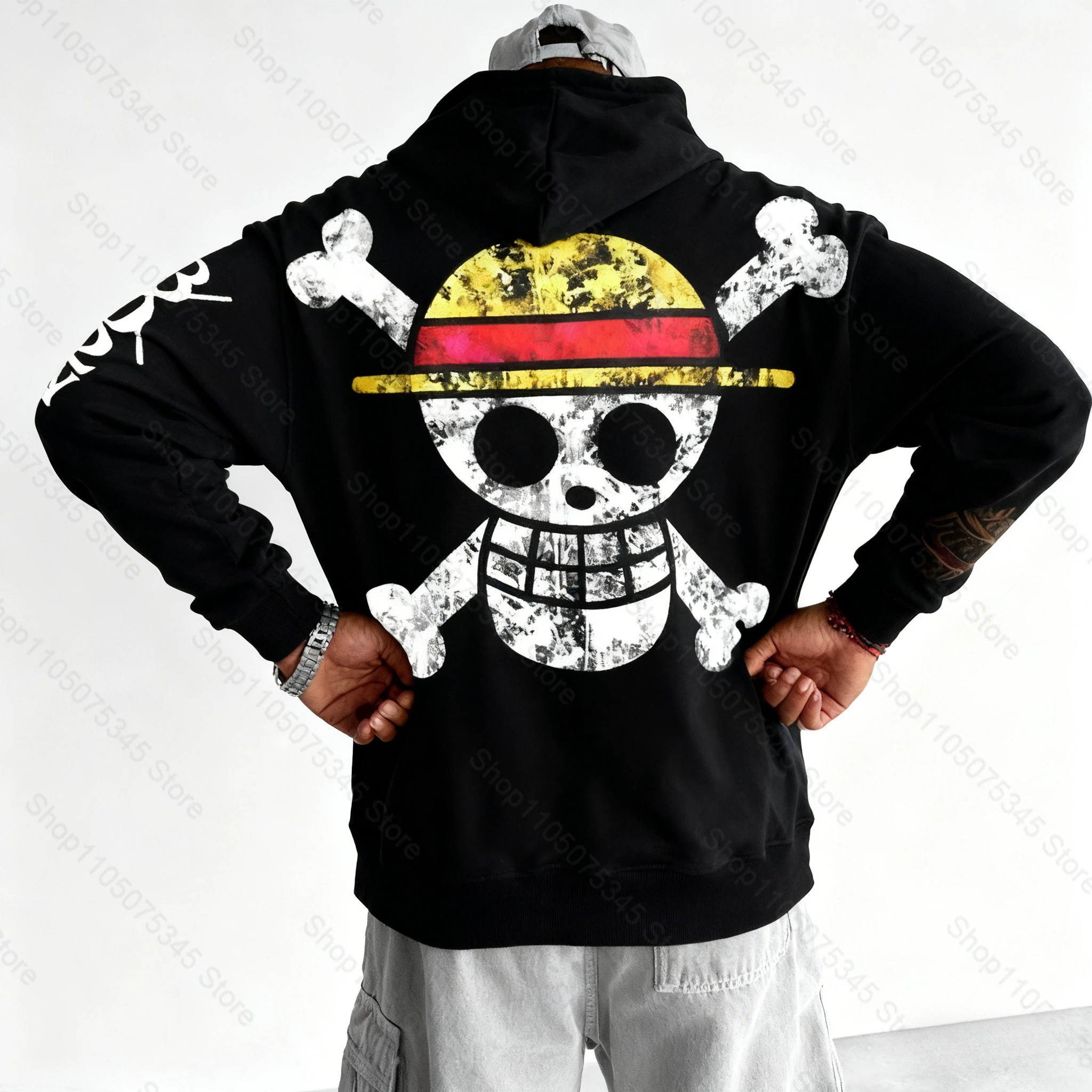 Een Stuk Japanse Anime Print Hoodie Mannen Vrouwen Luffy Grafische Hoodies Lange Mouw Sweatshirt Y2K Harajuku Kleding