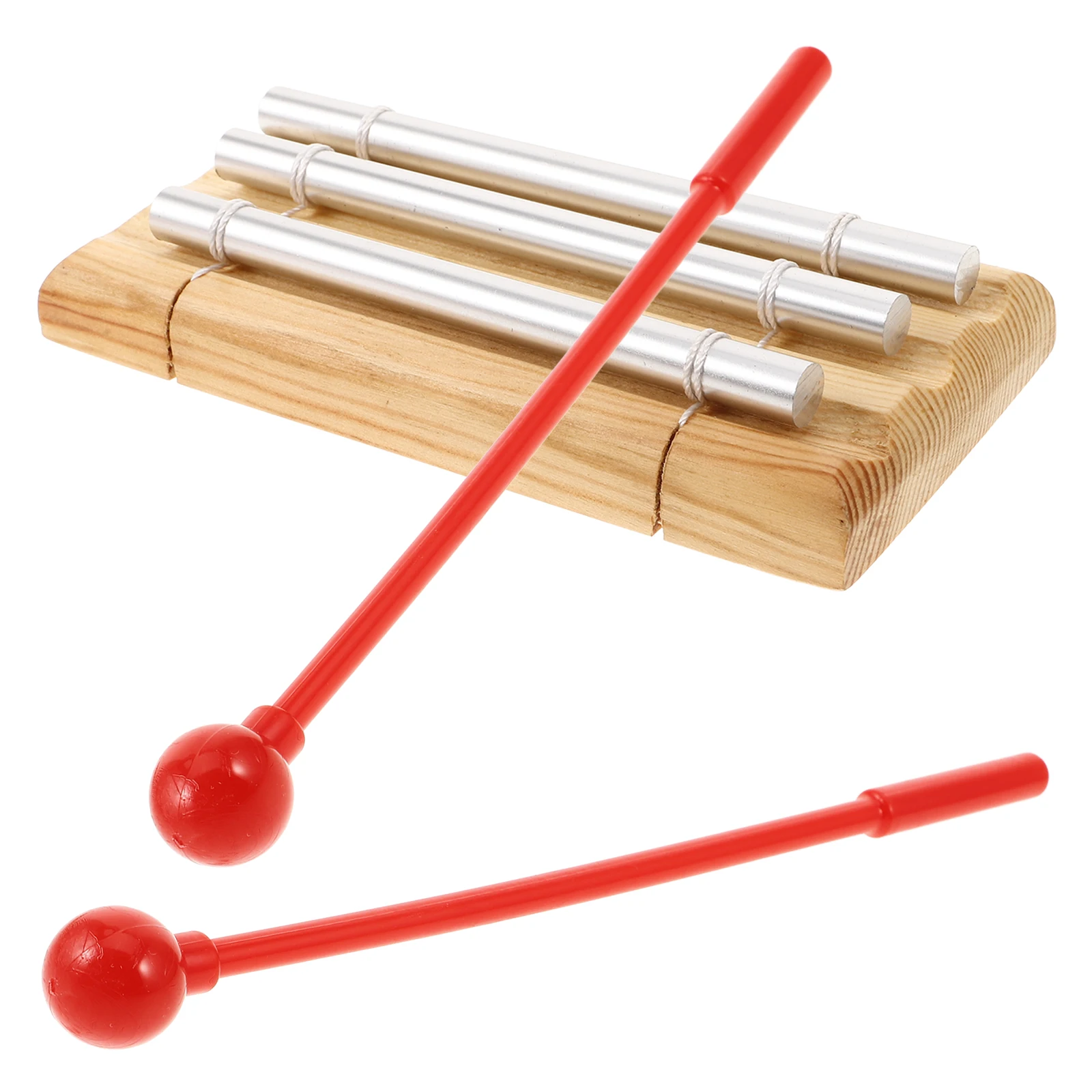 

1Pcs Three Tone Chimes Musical Instrument For Kids Classroom Meditation Bells Durable Wood Chime Bell Light Brown