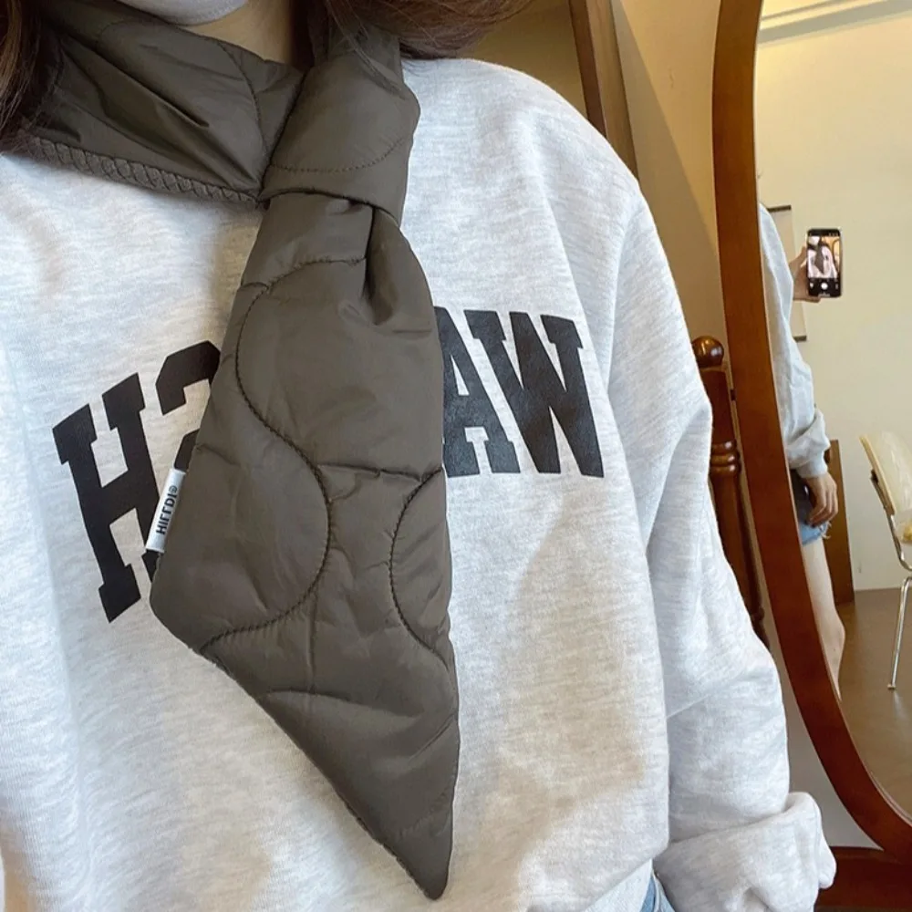 Simple Keep Warm Cross Feather Scarf Windproof Korean Style Down Neck Scarf Neck Protection Solid Color Thermal Shawl Cycling