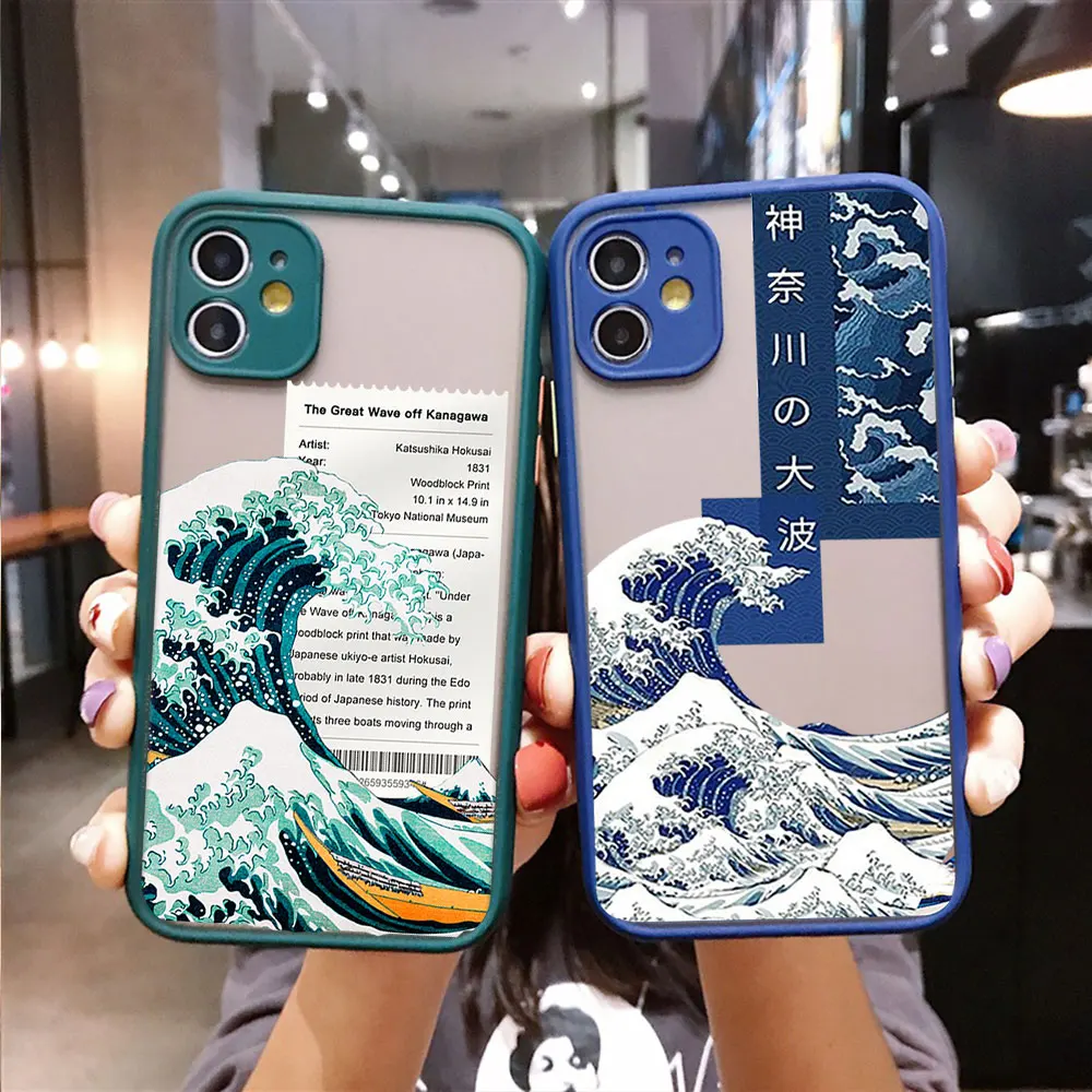 Fashion Japan The Great Wave Off Kanagawa Matte Phone Case for IPhone 14 13 12 Mini 11 Pro XS Max X XR 7 8 Plus Cover Art Fundas