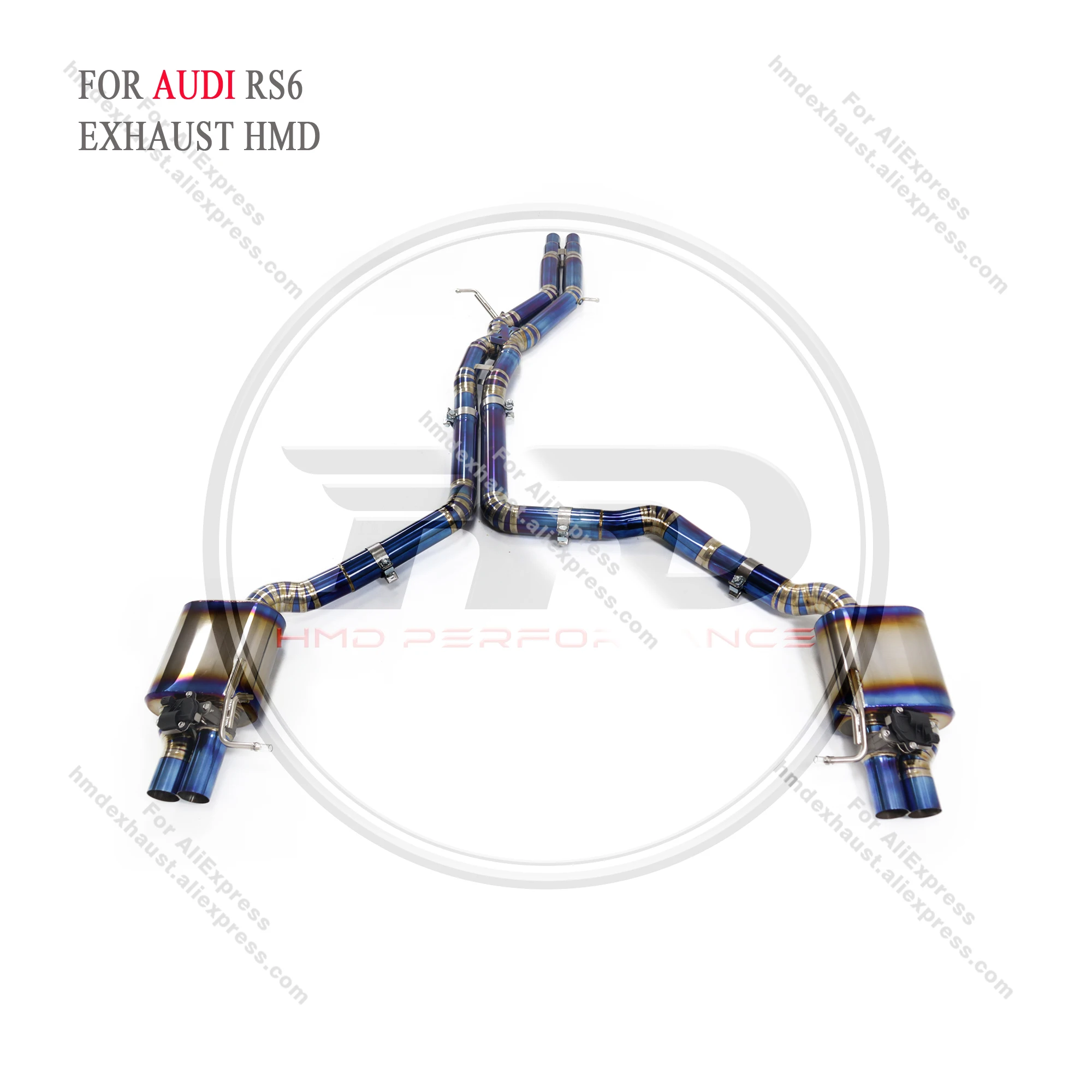 HMD Titanium Exhaust System Sport Resonated Catback for Audi RS6  RS7 C8 4.0T Muffler With Valve