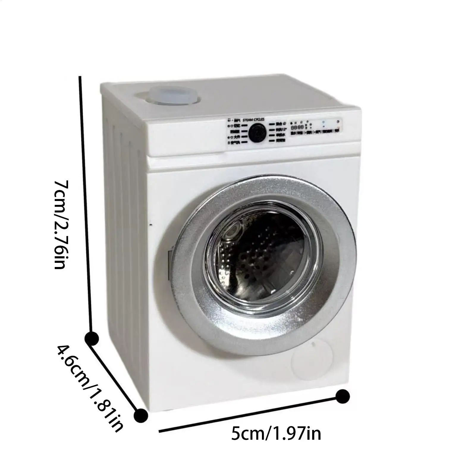 ミニ充電式洗濯機のおもちゃ 1:12 スケール 回転ドラム付き 開閉可能な蓋 リアルなドールハウス家具 子供へのギフト