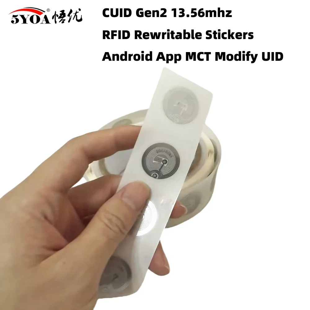 แท็กอิเล็กทรอนิกส์ 5YOA CUID Gen2 แบบเขียนซ้ำได้ สมาร์ทคีย์ NFC คลอนโทเค็น ISO14443 สติ๊กเกอร์เปลี่ยนได้ IC 13.56Mhz RFID แบบจำลอง