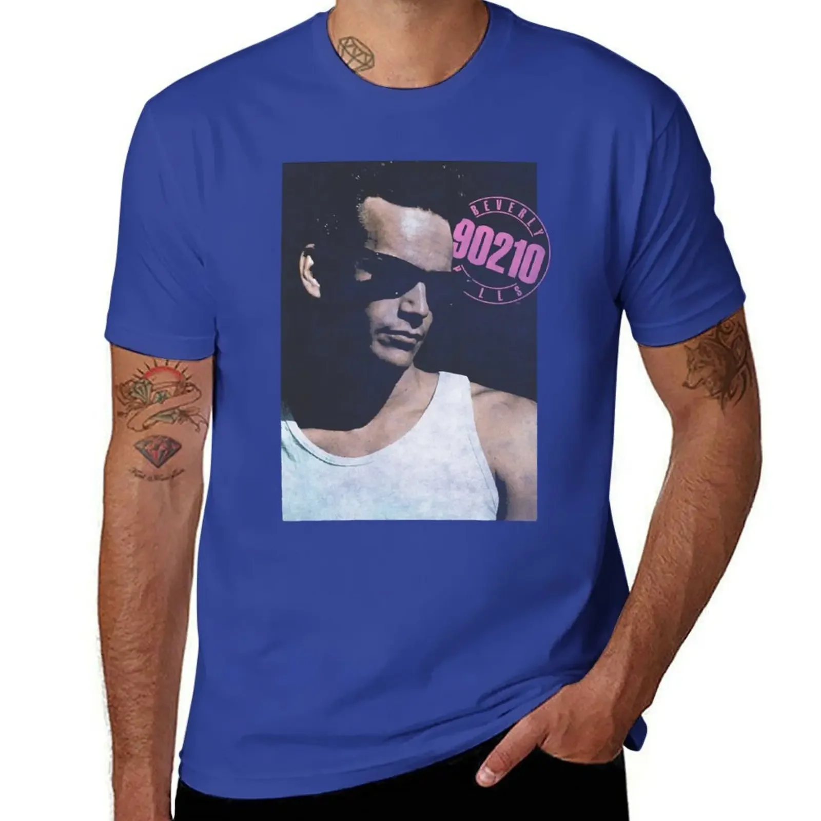 2025 نموذج جديد بيفرلي هيلز ، 90210 ديلان ماكاي المتعثرة هيثروب صورة تي شيرت الحيوان طباعة سليم صالح تي شيرت للرجال