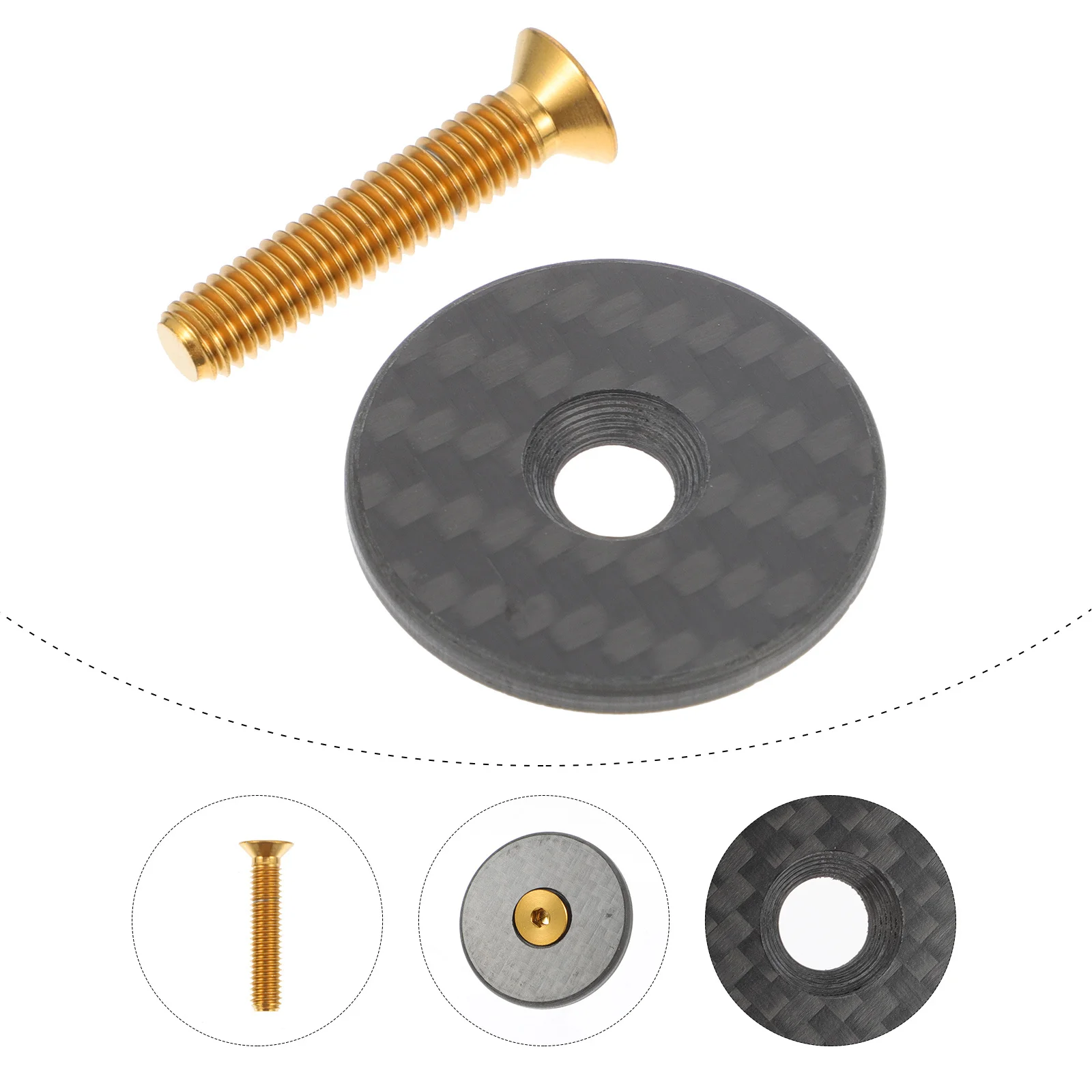 

1 set Bike Headset Cap Titanium Alloy 28.6Mm Front Fork Top Cover For Mountain Road Bicycle Stand-Up Mounting Durable