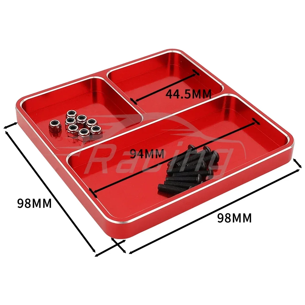 1PC Aluminum Alloy Magnetic Screw Bolt Nut Tray Tool Storage Plate Square Maintenance Box for RC Car Truck Accessories