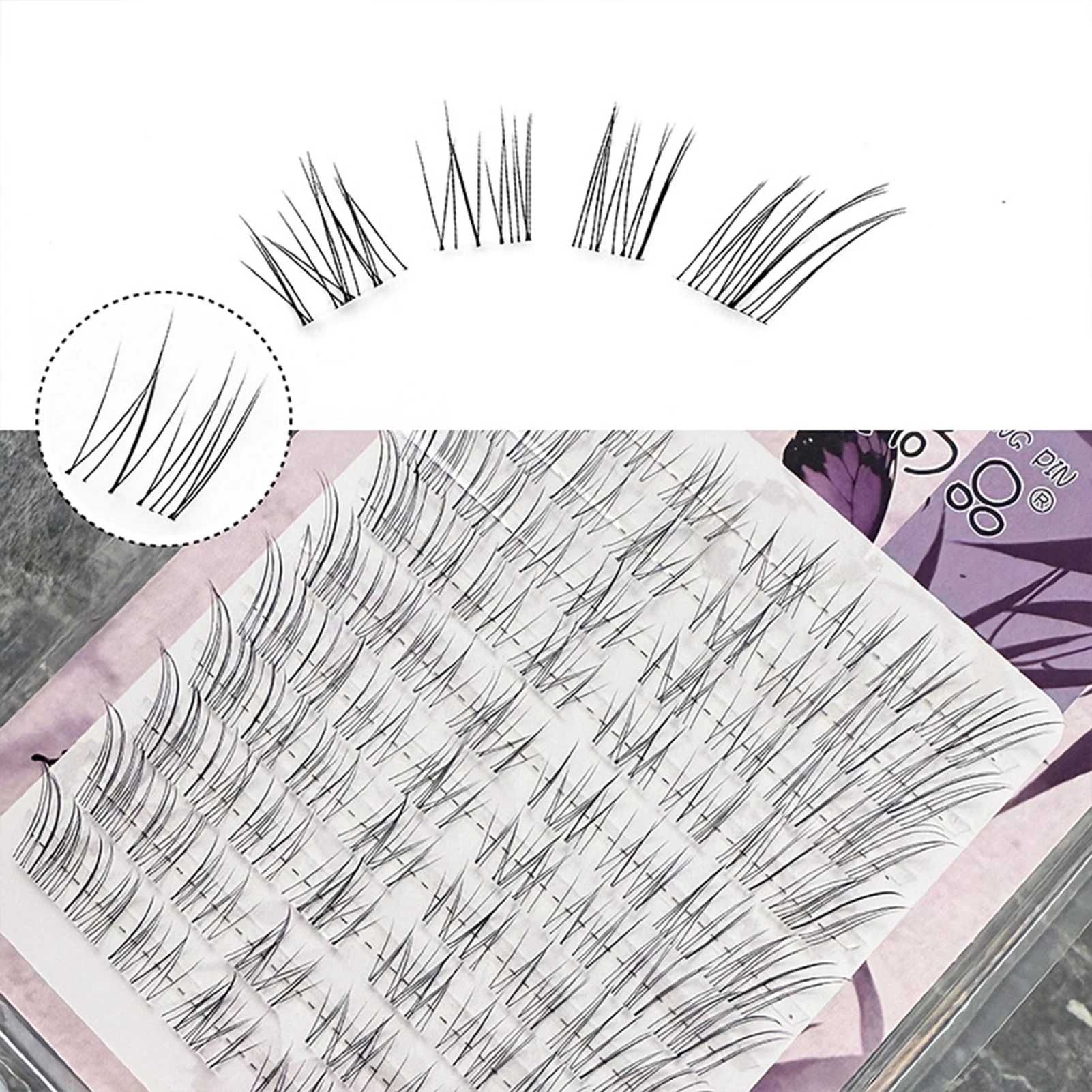 8-13 ミリメートル C カールつけまつげ 3D 透明幹透明幹下まつげエクステンションうっすらとしたクラスター DIY 偽まつげ