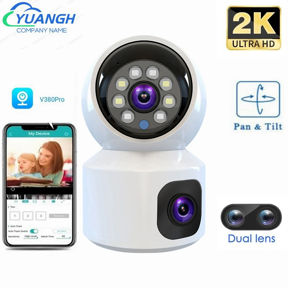 

V380 Pro Dual Lens Security Camera Color Night Vision Auto Tracking 4MP Wireless Indoor WIFI MINI Camera