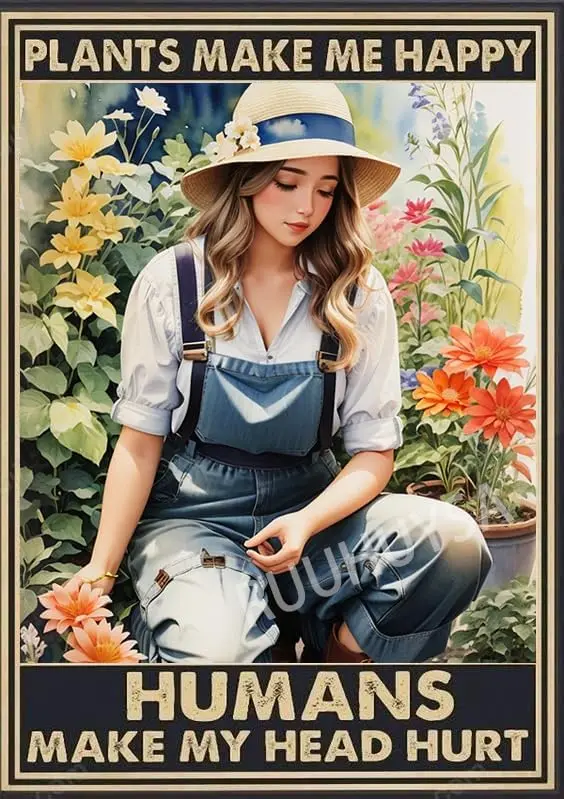 Винтажный металлический жестяной знак RUUHUYSA, растения «сделай меня счастливым», «сделай мою голову болит», железная картина для дома, семейный подарок для влюбленных, забавная спальня