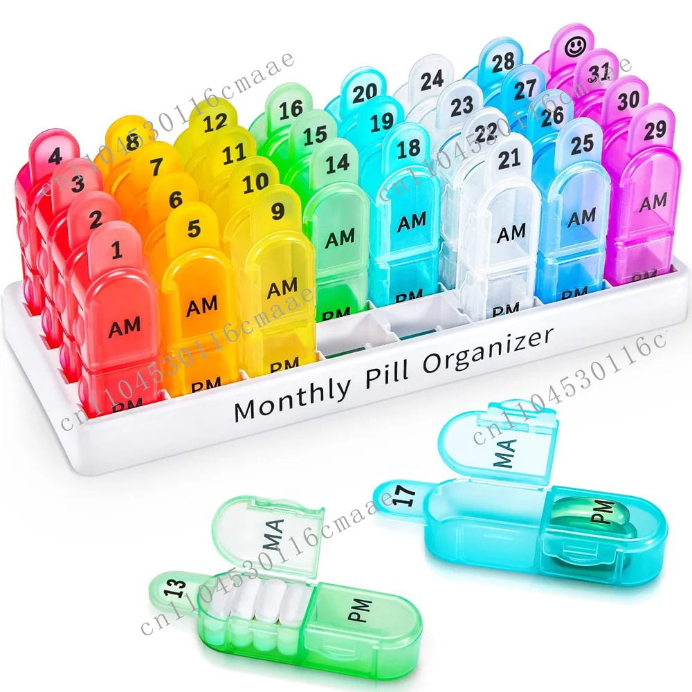 7 Days Portable Plastic Pill Organizer Box Weekly Medicine Container Vitamin Storage Case Reminder for Elderly Home Use