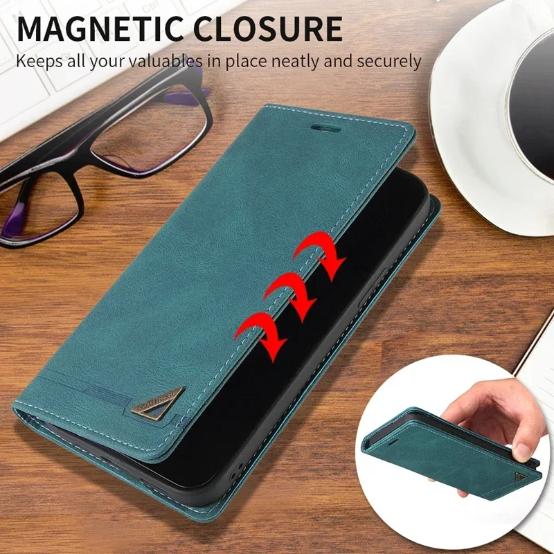 Portfelowe etui z magnetyczną klapką do Xiaomi Redmi 13 13C 13R 12 12C 10 10C 9 9A 9C 9T 8 8A 7A Poco F6