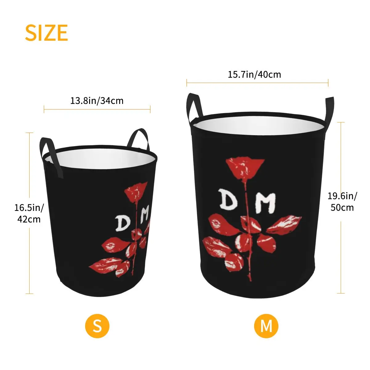 Depeche-Cool Mode Cesta De Lavanderia, Caixas De Armazenamento Dobráveis, Music Baby Hamper, Nursery Toys Organizer