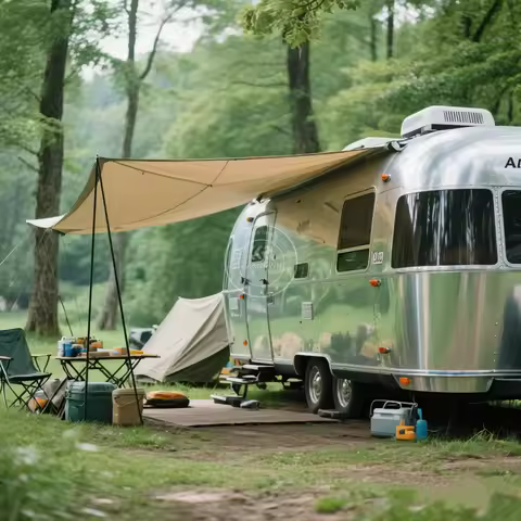 Stainless Steel RV Camper Trailer Outdoor Tourist Towing Caravan Campsite Tariler Off Road caravan Cart for Sale