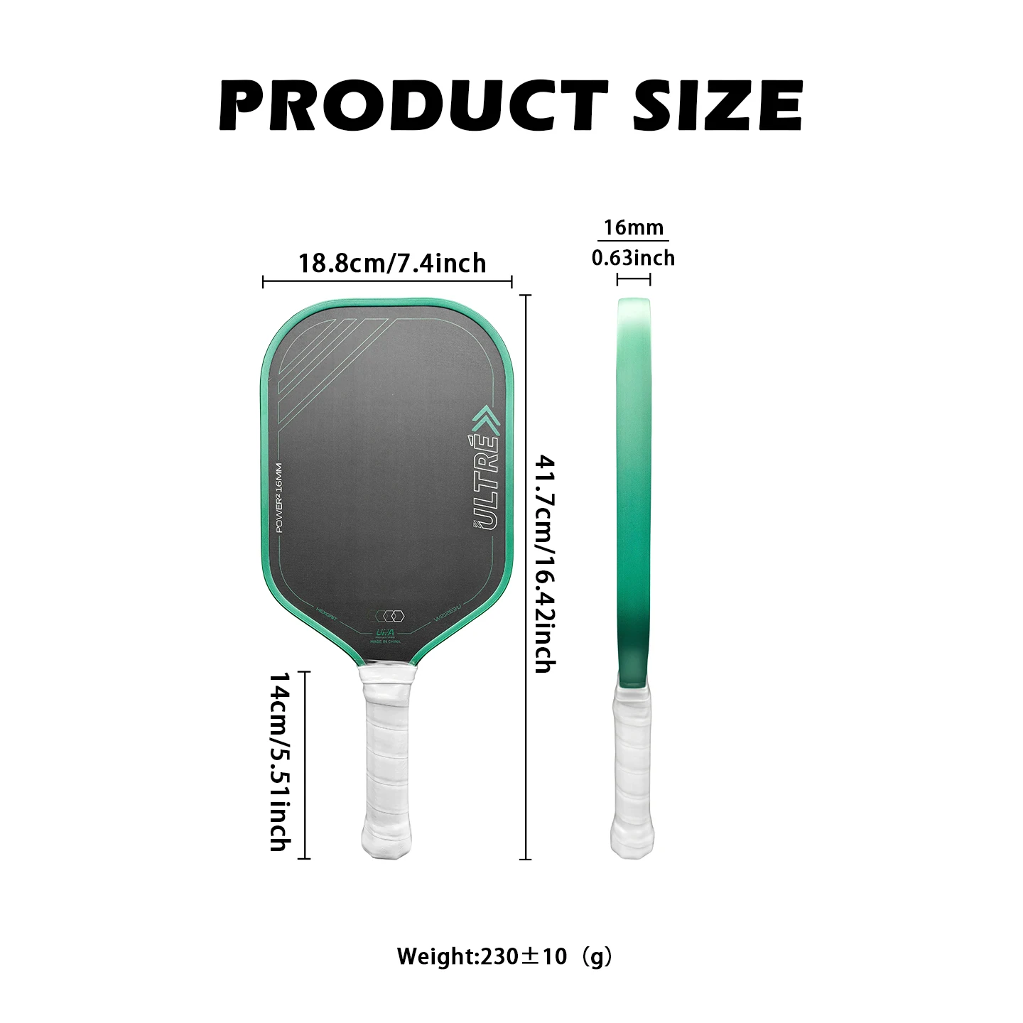 11six24 Ultré Power 2 Same Style Pickleball Paddle 16mm Thermoformed Toray T700 Carbon Fiber Honeycomb Core USAPA Approved