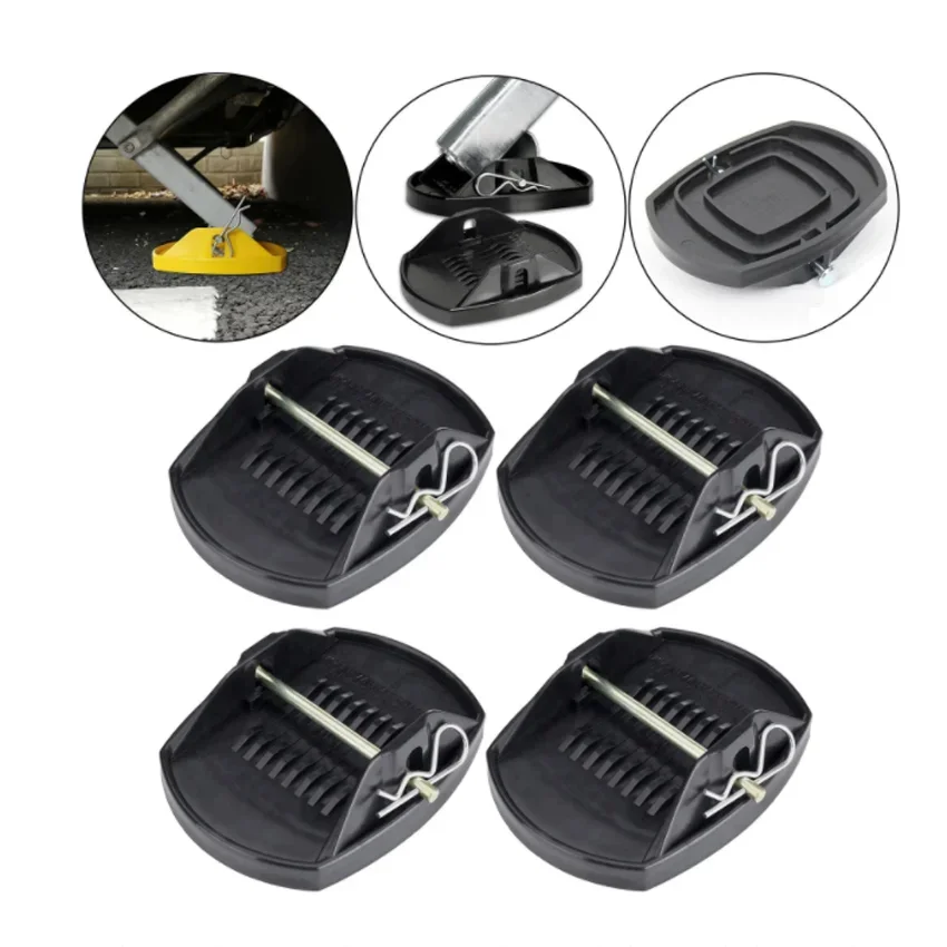 4PCS Universal Caravan Jack Pads Leveller Wheel Foot Leg Support Jacking Lift Pad Support Stand Adapter For Trailers RV