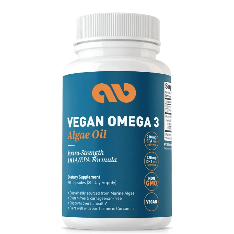 Aceite de algas de 420mg DHA y 210mg, cápsulas de EPA-60, sin GMO, sin necesidad de olor, Omega-3