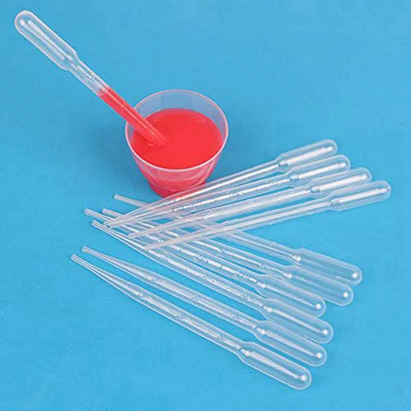 500 Stuks 3Ml Transparante Plastic Pasteur Rietjes Wegwerp Plastic Gegradueerde Rietjes Laboratoriumbenodigdheden