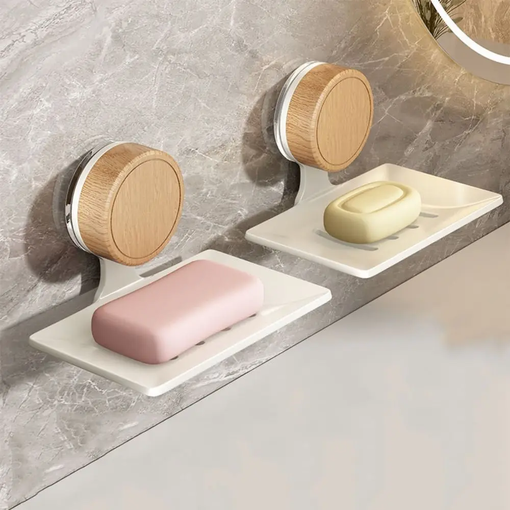 

1/2pcs Suction Cup Self-draining Soap Box Plastic Wall Hanging Bathroom Soap Dish Portable Punch-free Sponge Container Toilet