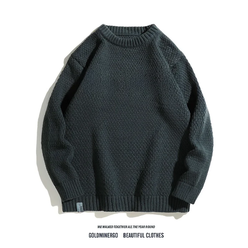 

Men's round Ne Knitwear Long Sve Embroidered Letter Loose Fit Autumn Winter Warm Casual Sle Polyester Fiber Sweater