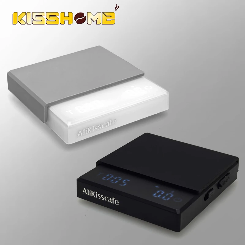 AliKisscafe Digital Kitchen Coffee Scale With Timer Electronic Measuring Scales 0.1g High Precision Barista Espresso Accessories