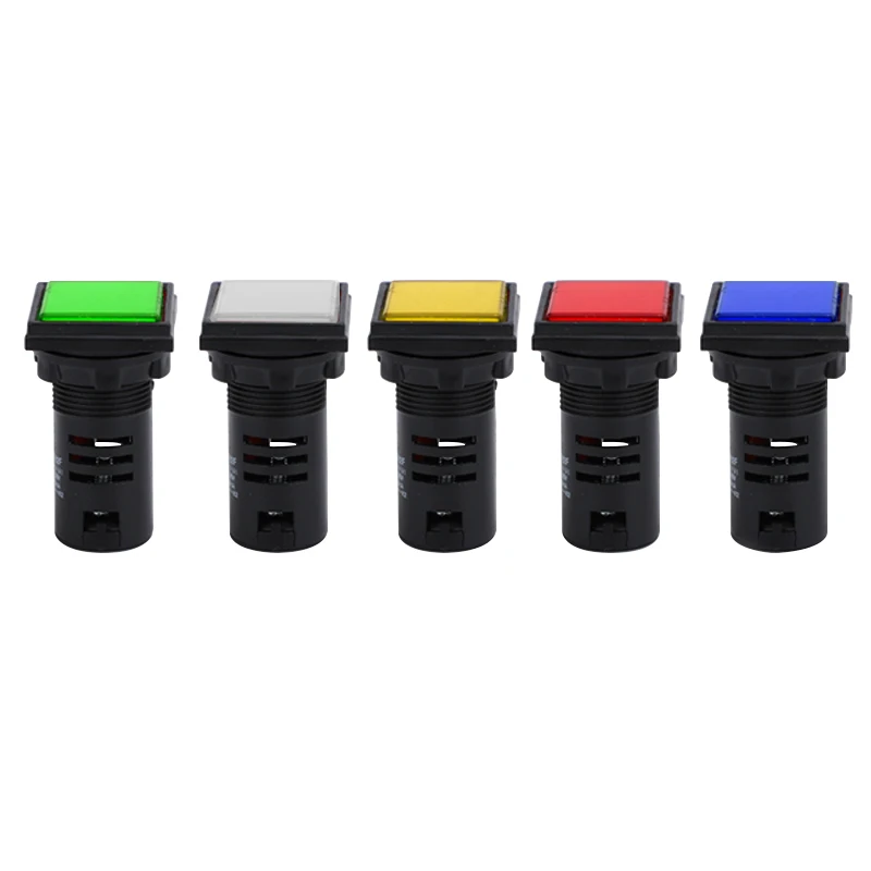 

Квадратный индикатор AD16-22F Сигнальная лампа питания Светодиодный красный и зеленый распределительная коробка 220 В 24 В 380 В 22 мм