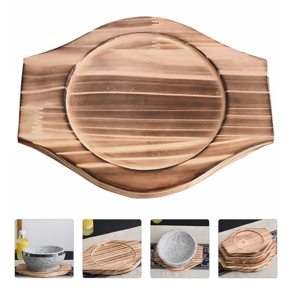 

Stone Pot Mat Wooden Heat Insulated Pad for Hot Bowls Protective Table Mat Modern Simple Design for Home Hotel Use
