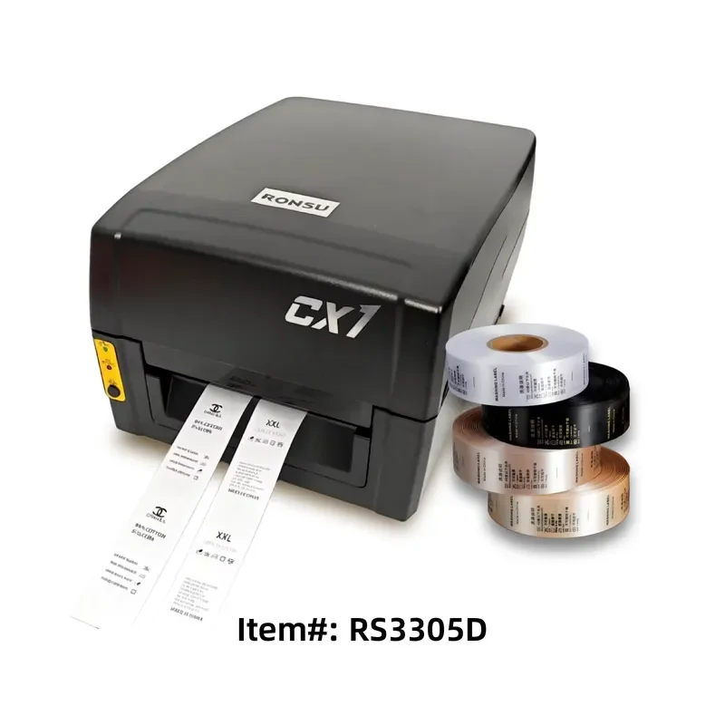 Ronsu Automatic Cutting 300DPI USB Industrial Label Printer Barcode Ribbon Support for Clothing Shipping Labels 106mm Max