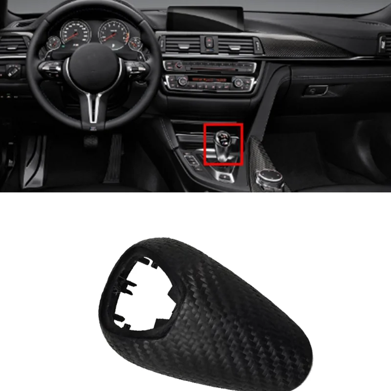 

Real Carbon Fiber Gear Shift Knob Cover Replacement For BMW M2 M3 M4 M5 M6 F87 F80 F82 F83 F10 F12 F13 F06