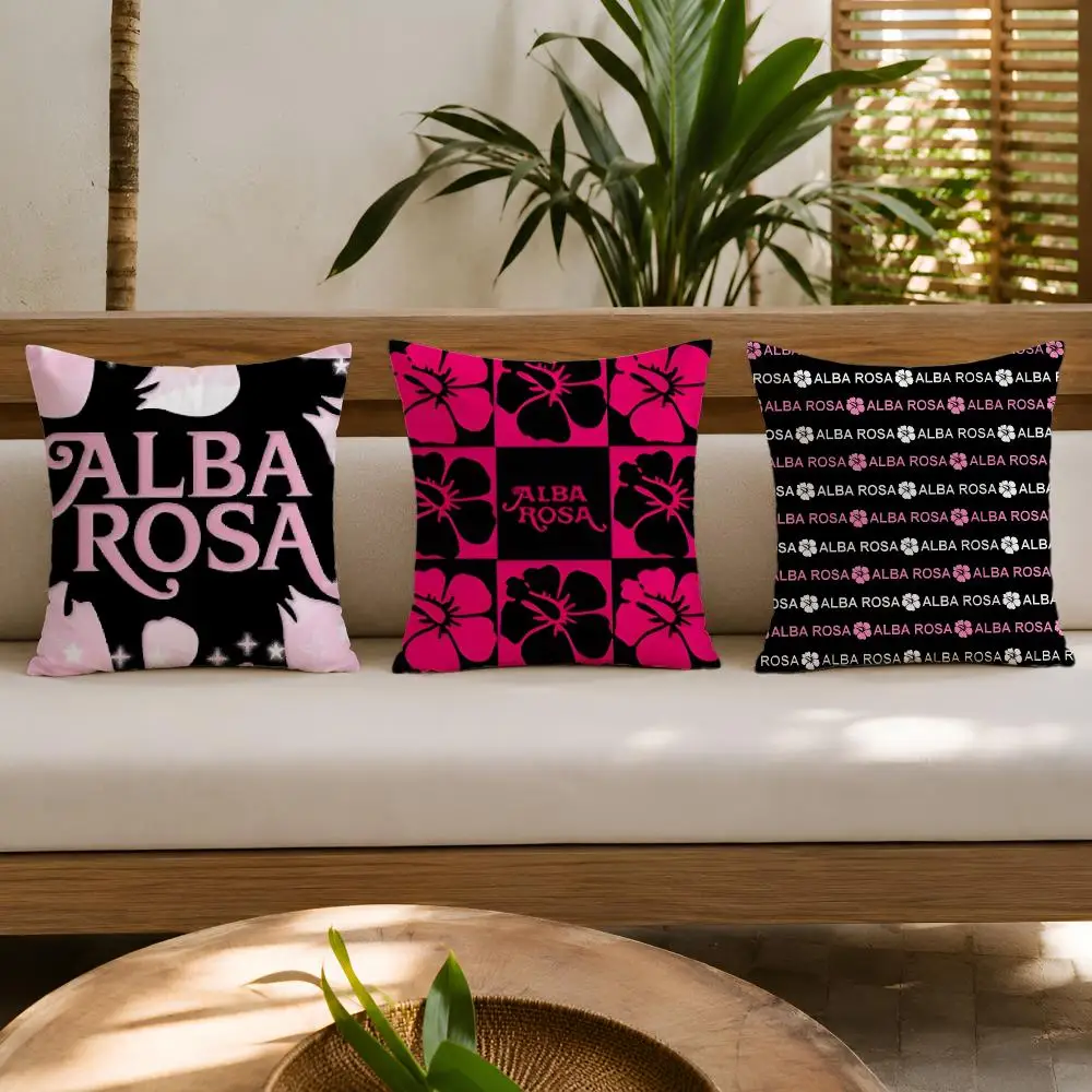 Gyaru A-Alba R-Rosa Cushion Cover Double-Sided Plush Sofa Pillow Case Organic Breathable Invisible Zipper