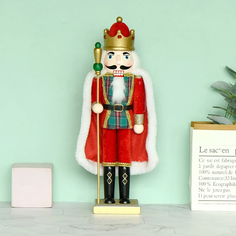 Wooden Nutcracker King Figurine 15-inch Christmas Decorations for Kitchen A0KE