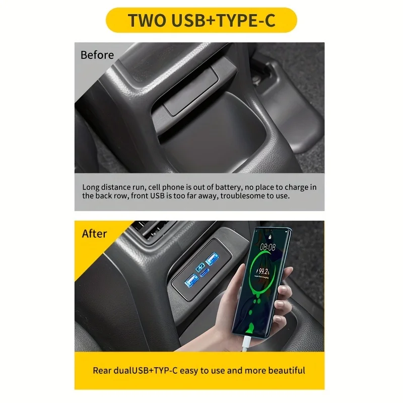 تخصيص USB للسيارة لهوندا هوندا ، نوع-C ، شحن سريع ، ترقية ، RV MPV معدلة ، سيارة عمل #3