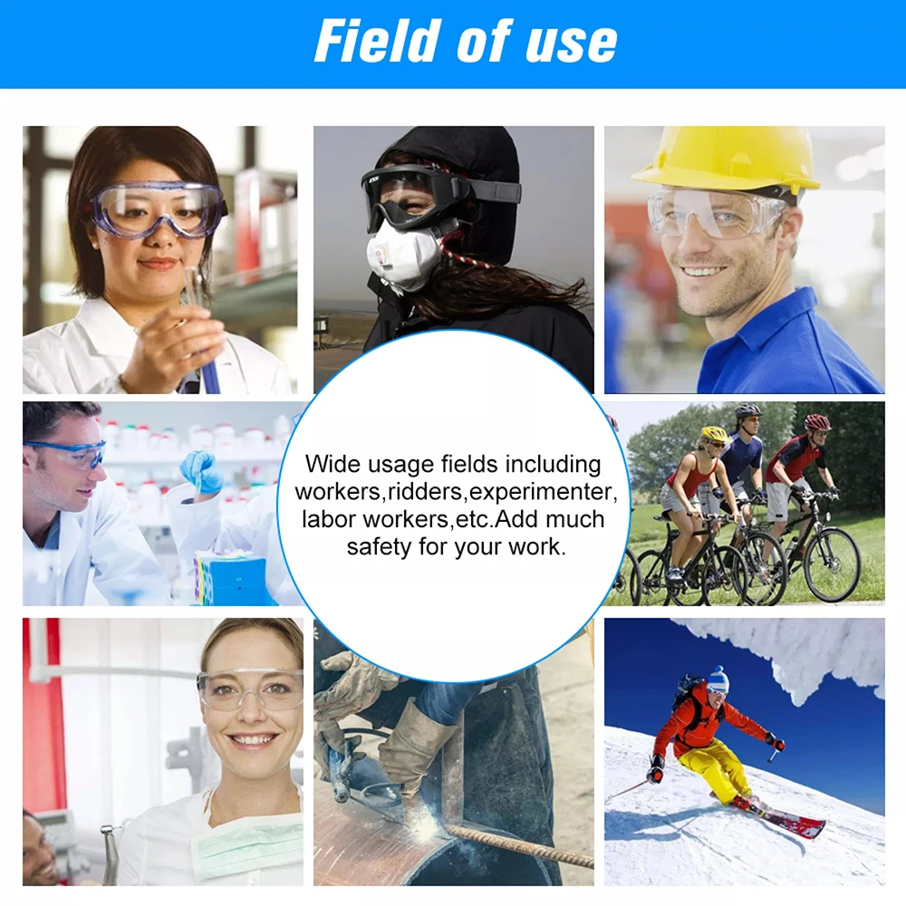 Lab Work Safety Eye Protective Glasses Anti Impact Wind Dust Fog Proof Goggles Safety Riding Cycling Clear Eyewear