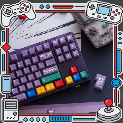 PBTfans Atomic Purple R2 PC Keycaps Abs Semipermeable Keyboard Keycaps Original Factory Customization For PC Accessories Gifts