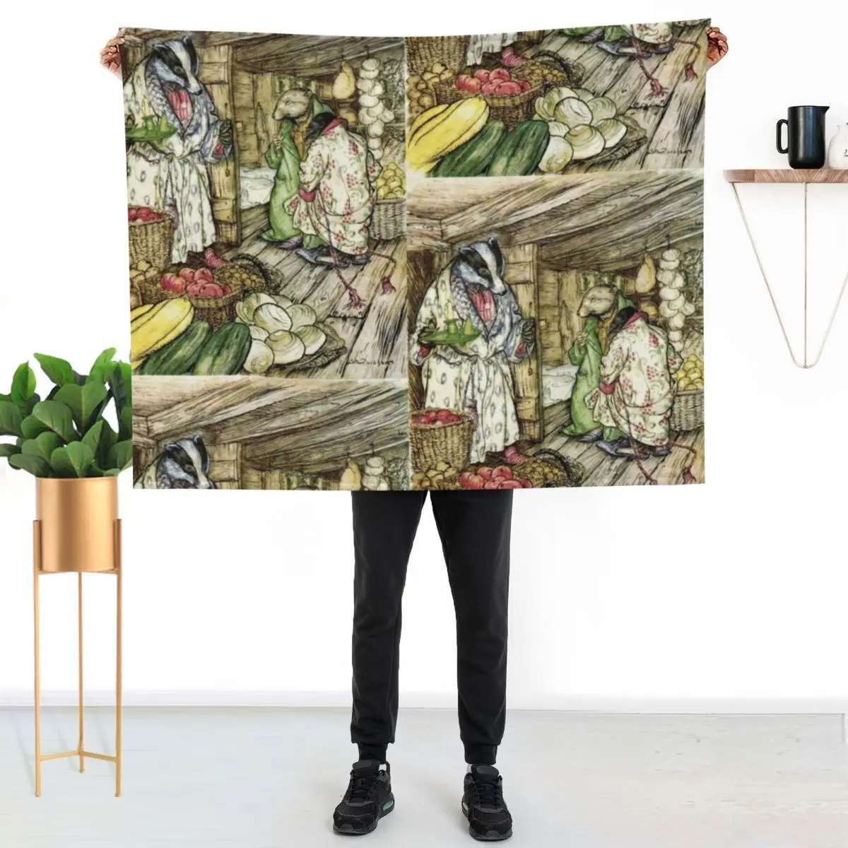 

Badger's Winter Stores - Arthur Rackham for The Wind in the Willows Throw Blanket Stylish Warm Blanket for Living Room Bedroom