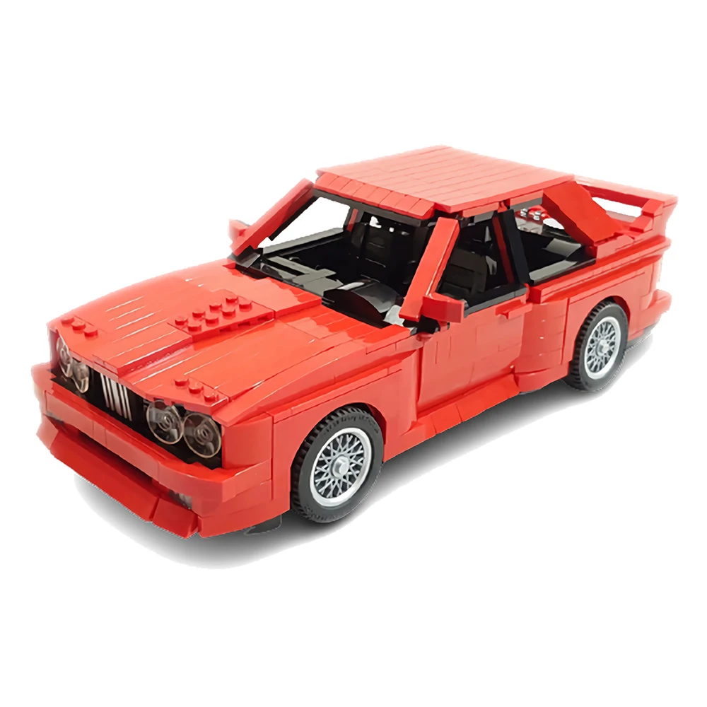 

Gobricks MOC High Tech Racing Cars M3 E30 Model Building Blocks Classic Red Supercar diy Bricks Toy Childrens Birthday Xmas Gift