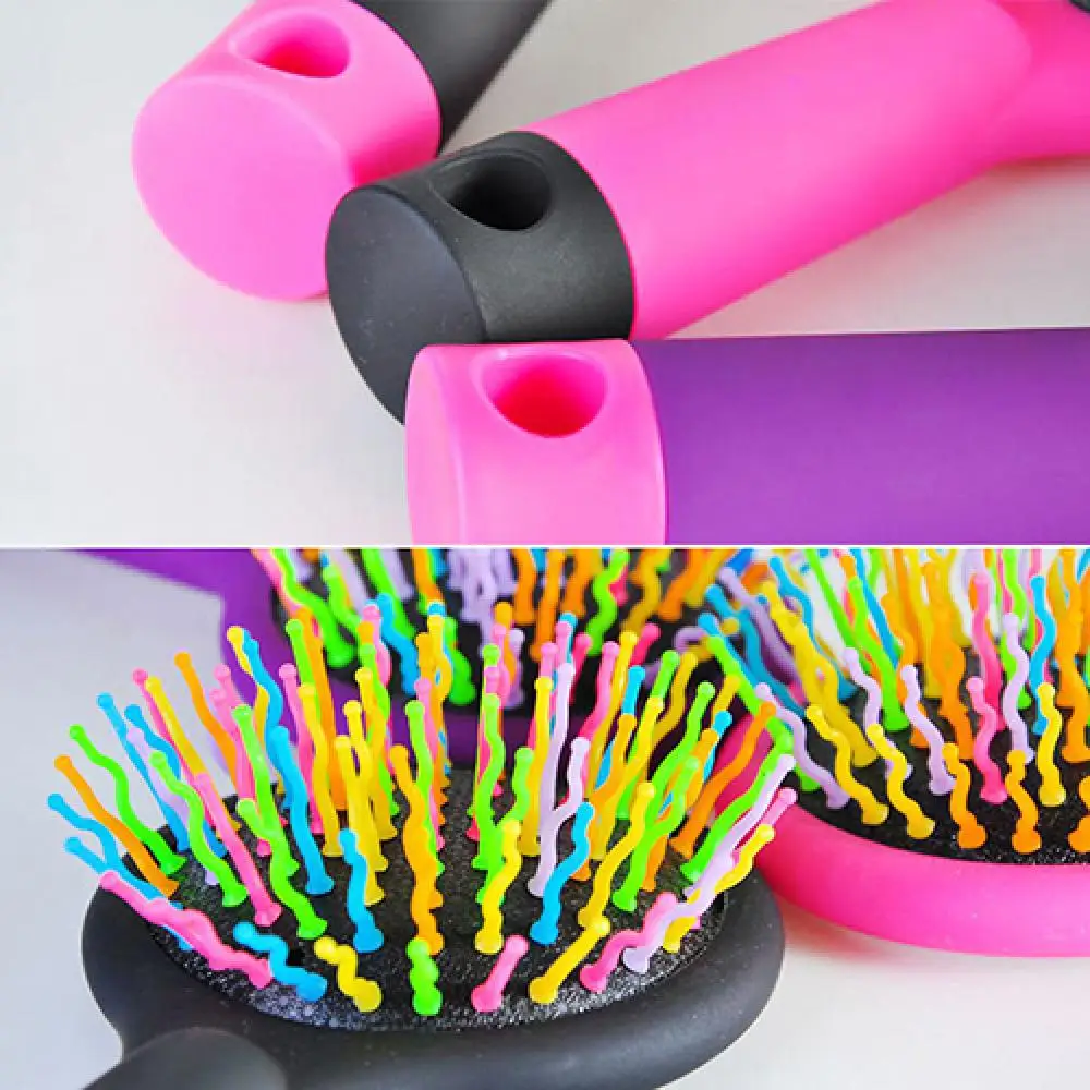 Rainbow Comb Volume Brush Candy Tone Magic Hairbrush with Mirror for Hair Beauty