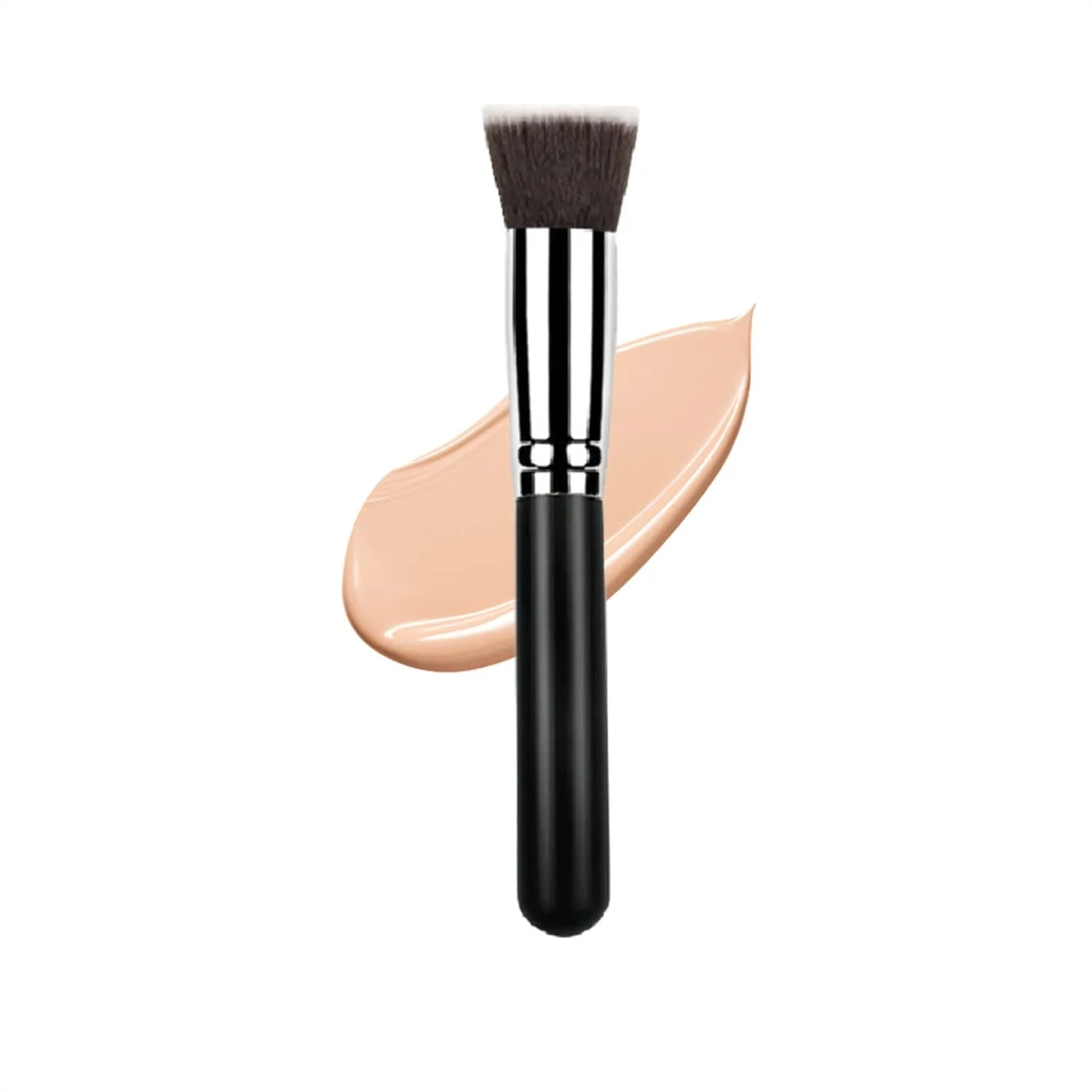 

Flat Kabuki Foundation Brush, Soft Premium Synthetic Makeup Brush for Liquid, Powder, Cream, Black