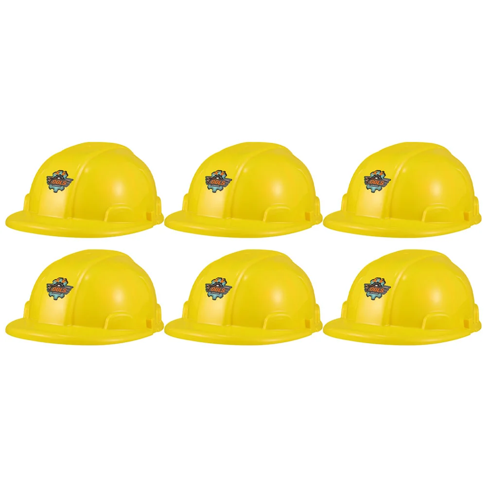 2 Pcs Tool Hat Caps Construction Worker Toy Yellow for Kids Gift Plastic Hats Party Supplies Building Dress Baby Hard