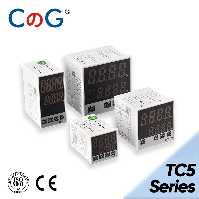 CG TC5 시리즈 지능형 디지털 디스플레이 온도 컨트롤러 AC220-240V, 범용 입력 이중 출력 PID 제어 온도조절기 