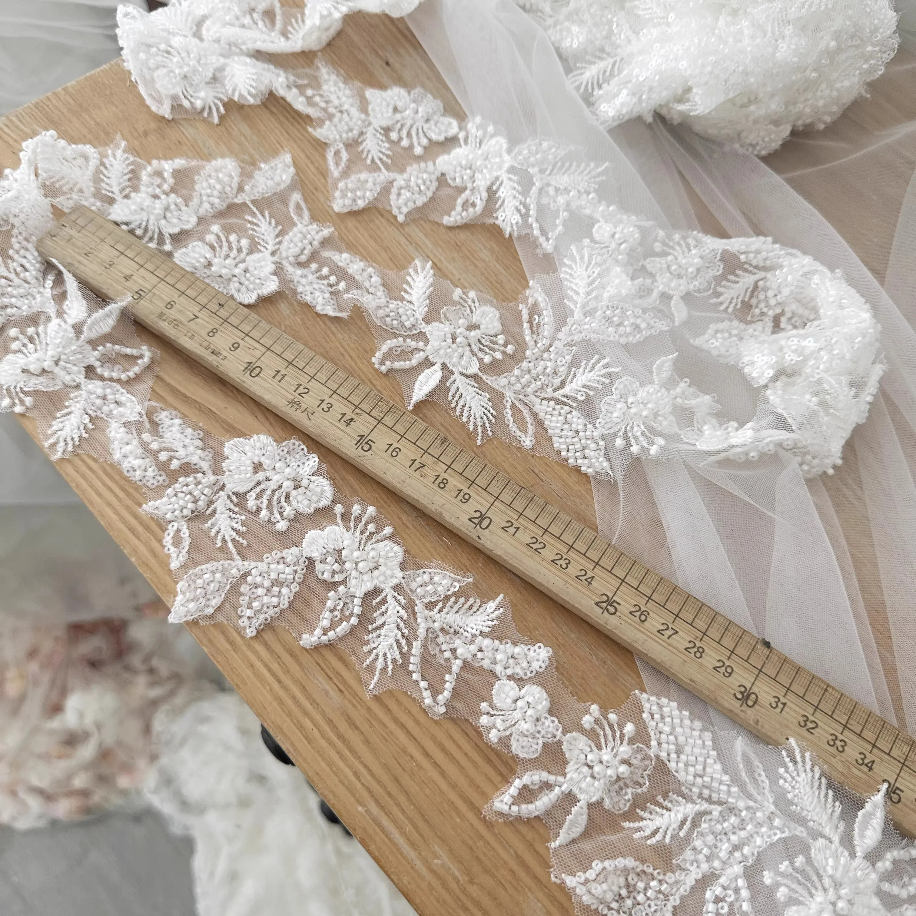 

Цена 1 ярд, кружевная вуаль с цветком из бисера, свадебное платье, кружево своими руками, цветочное кружево